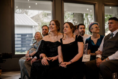 Two moms attending a wedding at the Vale in Conroe